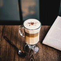 Coffee Shop Cafe Latte Cappuccino Newspaper Concept