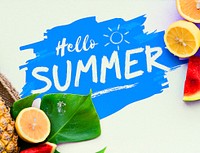 Summer Pineapple Oranges Watermelon Concept