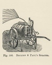 Vintage illustration of boulton, paul&#39;s sprayer digitally enhanced from our own vintage edition of The Fruit Grower&#39;s Guide (1891) by John Wright.