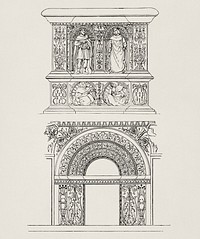 Ancient architecture. Digitally enhanced from our own 19th Century Grammar of Ornament by Owen Jones.