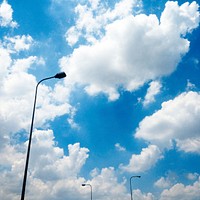 Cloudy Electricity Street Light Concept