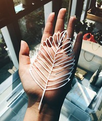 Cut out paper leaf