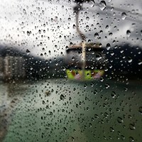 Rain Drops Cable Car Window