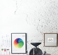 Coffee roaster with photo frames on the wall