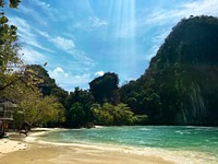 Peaceful beach scenery in Krabi Thailand