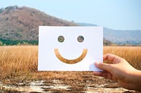 Happines cheerful perforated paper smiley face