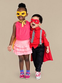 Superhero Boy Girl Costume Carnival Team Concept