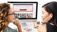 Women enjoy online shopping