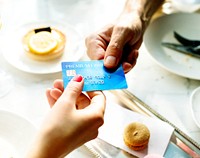 Closeup of hand holding credit card