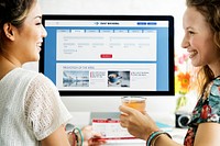 Women booking trip online