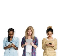 Group of Girls Using Technology Gadgets