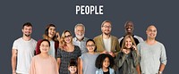 Diversity of People Generations Set Together Studio Isolated