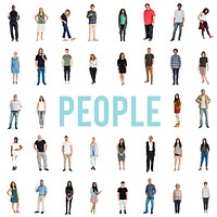 Diversity People Together Mixed Set Studio Isolated