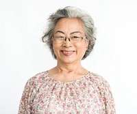 Asian lady smiling studio portrait