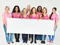 Pink Ribbon Breast Cancer Awareness Copy Space Banner Concept