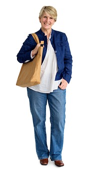 Casual woman carrying a bag