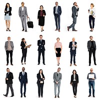 Diversity Business People Set Gesture Standing Together Studio Isolated