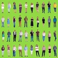 Diversity People Together Mixed Set Studio Isolated