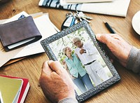 Senior Couple Photo Memories Photo Frame Concept