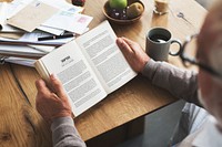 Senior man reading a book