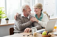 Senior Adult Using Laptop Notebook Concept