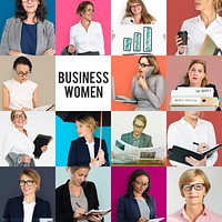 Set of portraits of business women