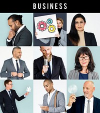 Collage of Diverse Group of Business People