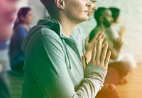 Close up of woman doing yoga meditation