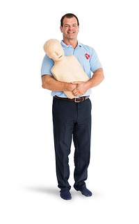 Portrait of first aid trainer full body