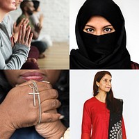 People Believe Religion Faith Collage