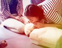 Group of people CPR frist aid training course