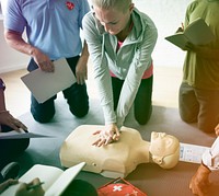 Group of people CPR First Aid training course