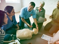 Group of people CPR First Aid training course