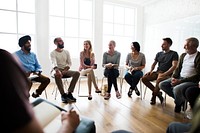 Diverse group of people in a seminar