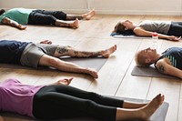 Group of diverse people are joining a yoga class