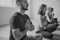 Group of diverse people are joining a yoga class