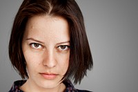 Woman Face Upset Unhappy Expression Concept