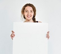 Diverse Group People Holding Blank Placard Concept