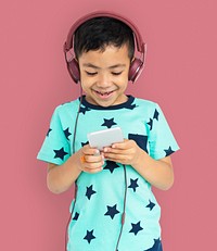 Boy Headphone Son Kid Enjoy Concept