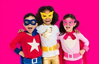 Superhero Kids Together Cheerful Concept