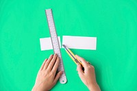 Cutter Ruler Paper Art Color Design Creative Concept