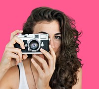 Woman Photographer Camera Focus Photography Concept