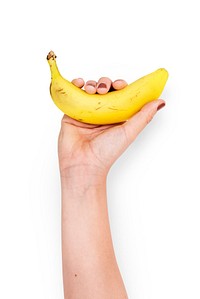 Hand Holds Banana Food Nutrition Concept