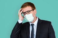 Businessman Unwell Face Mask Concept