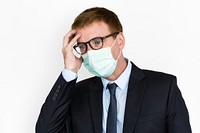 Businessman Unwell Face Mask Concept