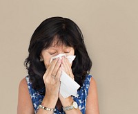 Woman Tissue Crying Sneezing Concept