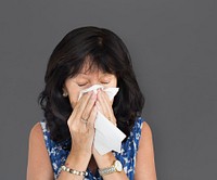 Woman Tissue Crying Sneezing Concept