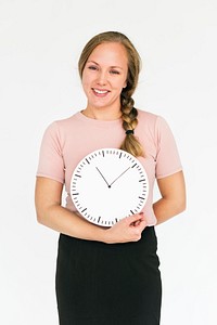 Woman Smiling Happiness Time Management Portrait Concept