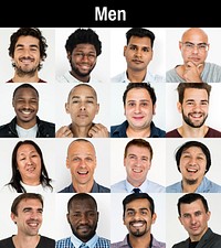 Collage of variation ethicity men headshot