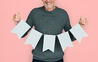 Senior Adult Pennant Bunting Copy Space Concept